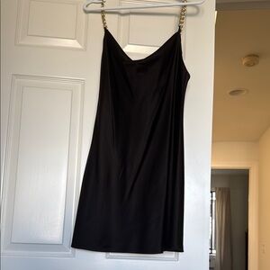 Alice + Olivia Black Spaghetti Strap Mini Slip Dress